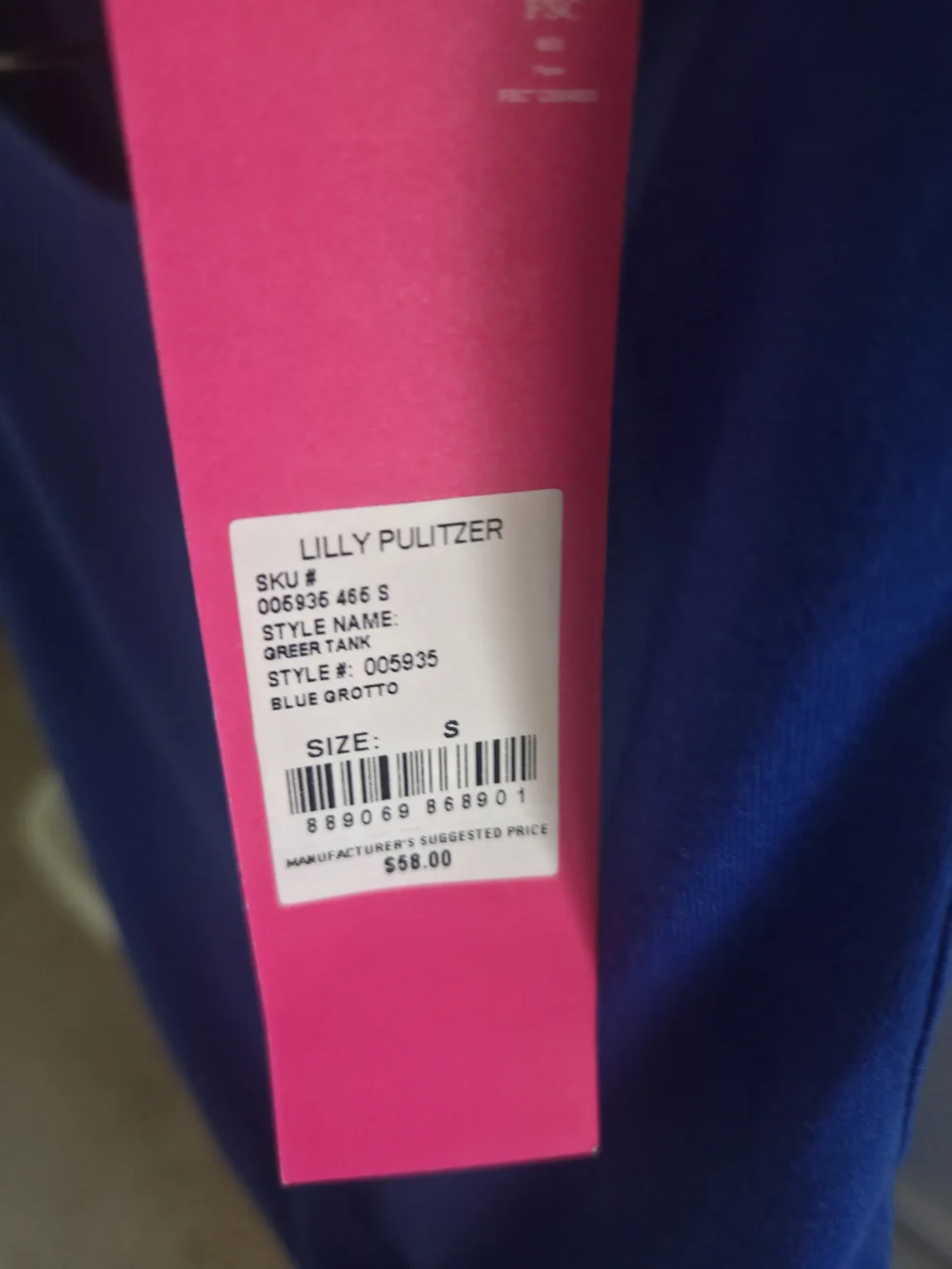 Lilly Pulitzer Greer Tank- Blue Grotto